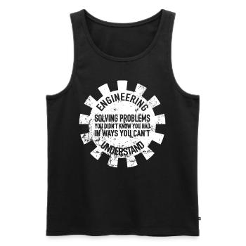Gear Engineer Technician Engineering Engineer - Men's Premium Organic Tank Top - black - Front - AI Model Male 178 light (178cm)