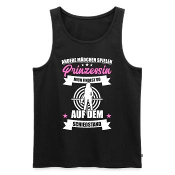 Schießstand Prinzessin Sportschütze Schießsport - Männer Premium Bio Tank Top - Schwarz - Vorne - AI Model Male 178 light (178cm)