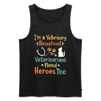 Veterinary Receptionist Tierarzthelferin Geschenk - Männer Premium Bio Tank Top - Schwarz - Vorne - AI Model Male 178 light (178cm)