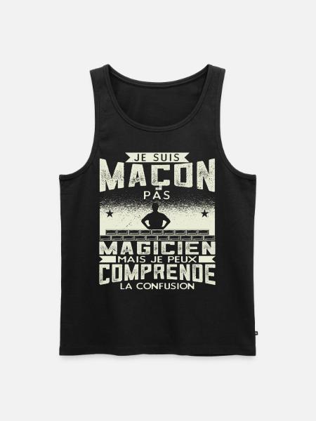 Maçon Maçonnerie Humour Macon - Débardeur bio Premium Homme - noir