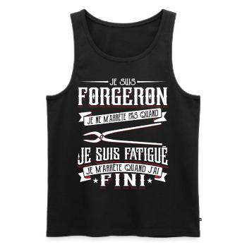 Forgeron Forger Humour - Débardeur bio Premium Homme - noir - Devant - Michal (187cm)