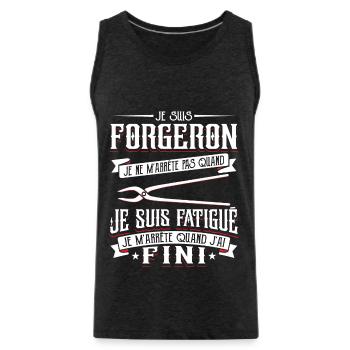Forgeron Forger Humour - Débardeur bio Premium Homme - charbon - Devant - Alexander (188cm)