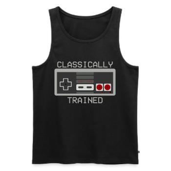 Classically Trained Gamer Geschenk - Männer Premium Bio Tank Top - Schwarz - Vorne - AI Model Male 178 light (178cm)