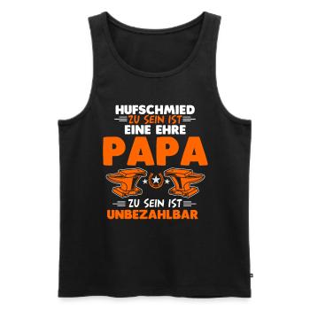 Hufschmied Hufschmiede Papa Vater Schmied Vatertag - Männer Premium Bio Tank Top - Schwarz - Vorne - AI Model Male 178 light (178cm)
