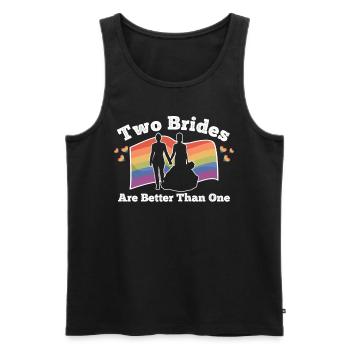 LGBTQ Lesbian Bride Wedding Bisexual Gift - Men's Premium Organic Tank Top - black - Front - Michal (187cm)