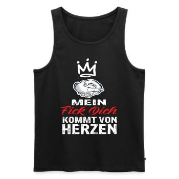 Mein Fick Dich Kommt Von Herzen - Fick Dich - Männer Premium Bio Tank Top - Schwarz - Vorne - AI Model Male 178 light (178cm)