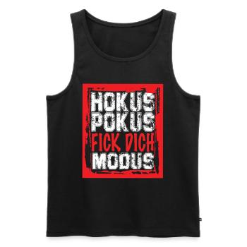 Hokus Pokus Fick dich Modus Lustige Sprüche Ironie - Männer Premium Bio Tank Top - Schwarz - Vorne - Michal (187cm)