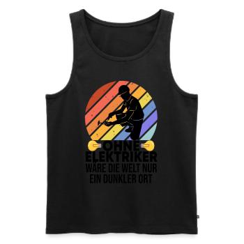 Elektriker Elektroniker Elektromeister Handwerker - Männer Premium Bio Tank Top - Schwarz - Vorne - Michal (187cm)