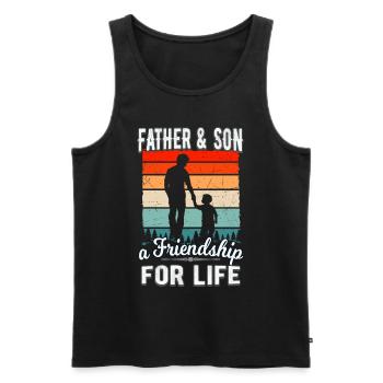Père & fils Amitié Famille Partenaire - Débardeur bio Premium Homme - noir - Devant - Michal (187cm)