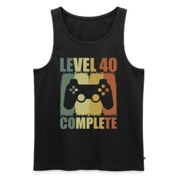 40ème anniversaire Niveau 40 Complete Gamer retro - Débardeur bio Premium Homme - noir - Devant - Michal (187cm)