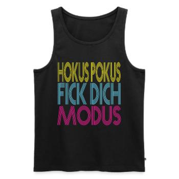 Hokus Pokus Fick dich Modus Lustige Sprüche Ironie - Männer Premium Bio Tank Top - Schwarz - Vorne - Michal (187cm)