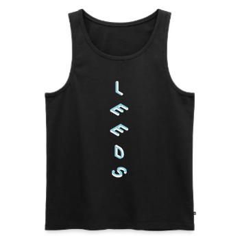 Leeds - Männer Premium Bio Tank Top - Schwarz - Vorne - AI Model Male 178 light (178cm)