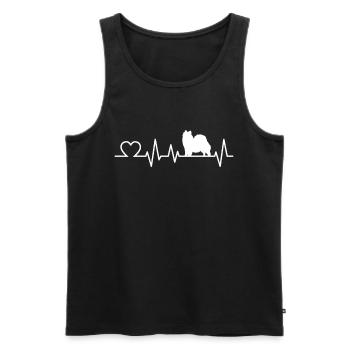 Eurasie coeur de battement de chien pointu cadeau - Débardeur bio Premium Homme - noir - Devant - Michal (187cm)