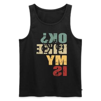Is My Bike Ok - E-Bike Bike Cyclist - Men's Premium Organic Tank Top - black - Front - Michal (187cm)