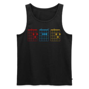 Mens Dad Guitar Chord - Men's Premium Organic Tank Top - black - Front - AI Model Male 178 light (178cm)