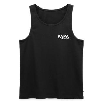 Papa seit 2021 - Männer Premium Bio Tank Top - Schwarz - Vorne - AI Model Male 178 light (178cm)