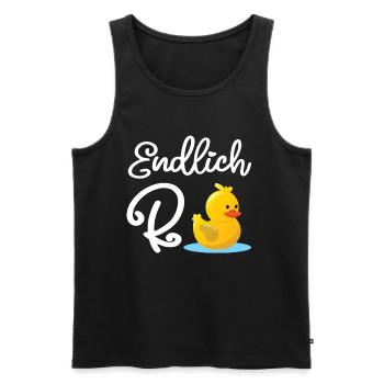 Endlich Rentnerin - Endlich Rente Ente - Männer Premium Bio Tank Top - Schwarz - Vorne - AI Model Male 178 light (178cm)