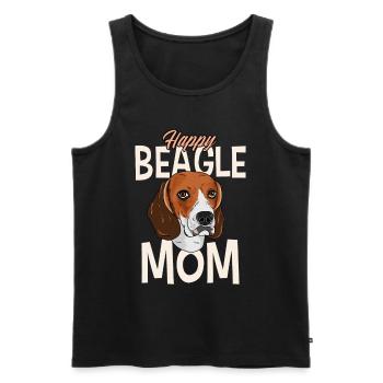 Happy Beagle Mom - Männer Premium Bio Tank Top - Schwarz - Vorne - Michal (187cm)