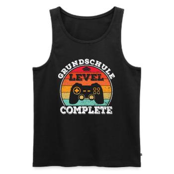 Grundschule Level Grundschüler Abschluss Abgänger - Männer Premium Bio Tank Top - Schwarz - Vorne - Michal (187cm)