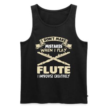 Flûte Fou Flûte Flûte Flûtiste École de musique - Débardeur bio Premium Homme - noir - Devant - Michal (187cm)