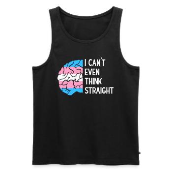 LGBT Transgenre Mois Trans Gay Cerveau Pride - Débardeur bio Premium Homme - noir - Devant - AI Model Male 178 light (178cm)
