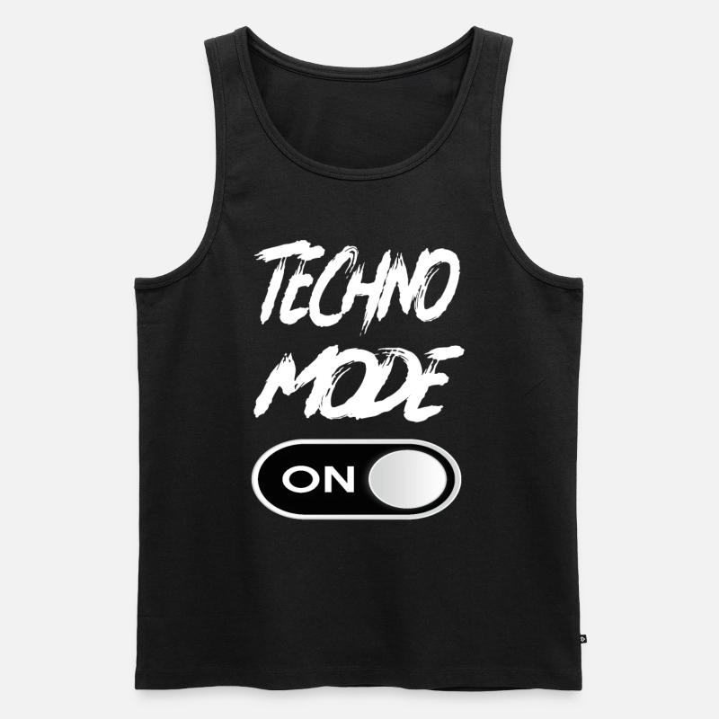 Techno Mode On - Techno Techno Musik Techno - Männer Premium Bio Tank Top - Schwarz