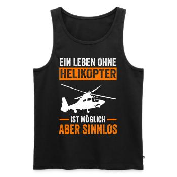 Helikopter Hubschrauber Heli Pilot - Männer Premium Bio Tank Top - Schwarz - Vorne - Michal (187cm)