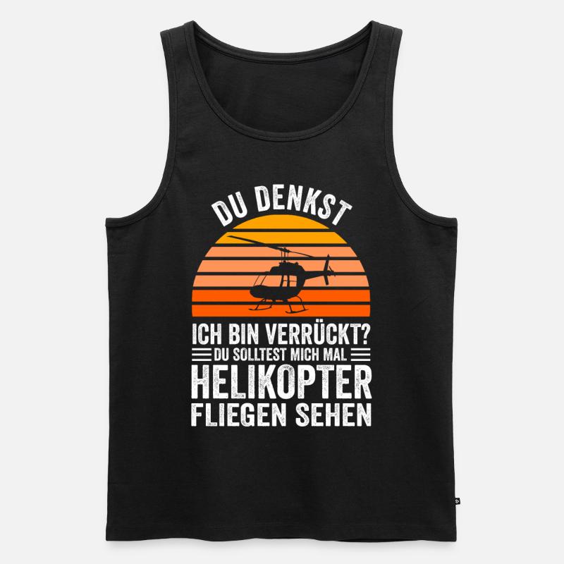 Helikopter Helikopterpilot Hubschrauber Heli - Männer Premium Bio Tank Top - Schwarz