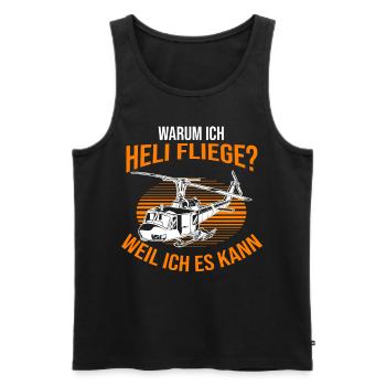Helikopter Hubschrauber Pilot Hubschrauberpilot - Männer Premium Bio Tank Top - Schwarz - Vorne - Michal (187cm)