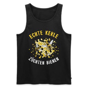Imker - Männer Premium Bio Tank Top - Schwarz - Vorne - Michal (187cm)