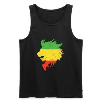 Rastafari Judah Marley Rasta Reggae Jah Gift - Men's Premium Organic Tank Top - black - Front - AI Model Male 178 light (178cm)