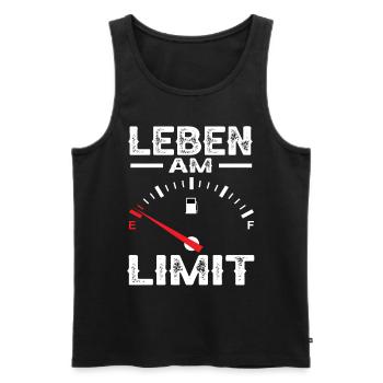 Leben am Limit Benzin Tankanzeige Auto Pkw Tuning - Männer Premium Bio Tank Top - Schwarz - Vorne - Michal (187cm)