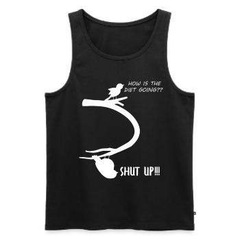 WItziger Spruch mit dickem Vogel für Übergewichtig - Männer Premium Bio Tank Top - Schwarz - Vorne - AI Model Male 178 light (178cm)
