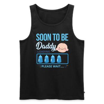 Papa To Be Soon To Be Daddy Loading - Débardeur bio Premium Homme - noir - Devant - Michal (187cm)