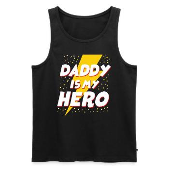 Dad To Be Daddy Is My Hero Super - Männer Premium Bio Tank Top - Schwarz - Vorne - AI Model Male 178 light (178cm)