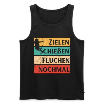 Bogenschießen - Männer Premium Bio Tank Top - Schwarz - Vorne - Michal (187cm)