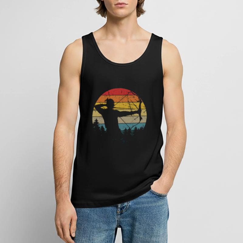 Bogenschießen Tshirt Langbogen Pfeil Bogen Archery Männer Premium Bio Tank Top