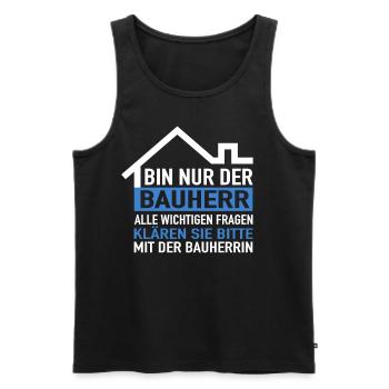 Bauherr Hausbau Richtfest Haus Bauherren Bauherr - Männer Premium Bio Tank Top - Schwarz - Vorne - AI Model Male 178 light (178cm)