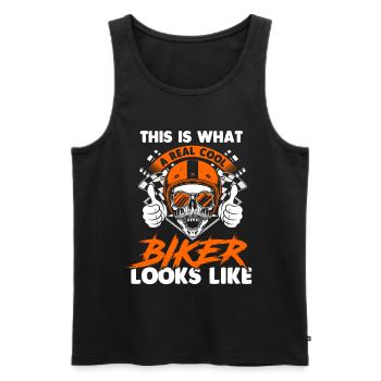 Bikers don't turn grey This is chrome - Men's Premium Organic Tank Top - black - Front - AI Model Male 178 light (178cm)