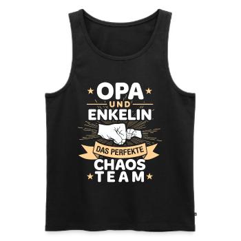 Spruch Opa Und Enkelin Das Perfekte Chaos Team - Männer Premium Bio Tank Top - Schwarz - Vorne - Michal (187cm)