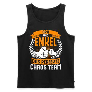 Opa Und Enkel Spruch Das Perfekte Chaos Team - Männer Premium Bio Tank Top - Schwarz - Vorne - Michal (187cm)