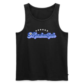 Mashallah Kosovo Style kosovarische Flagge - Männer Premium Bio Tank Top - Schwarz - Vorne - AI Model Male 178 light (178cm)
