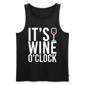 Funny wine sayings - Men's Premium Organic Tank Top - black - Front - AI Model Male 178 light (178cm)
