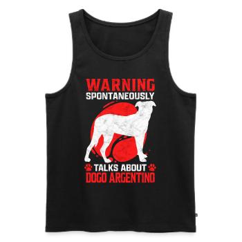 Parle spontanément de Dogo Argentino Doge Humour - Débardeur bio Premium Homme - noir - Devant - Michal (187cm)