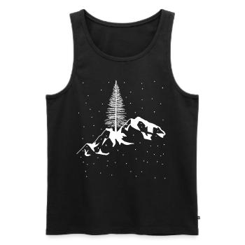 Berg Gebirge Schnee Schneefall Winter Xmas Gipfel - Männer Premium Bio Tank Top - Schwarz - Vorne - Michal (187cm)