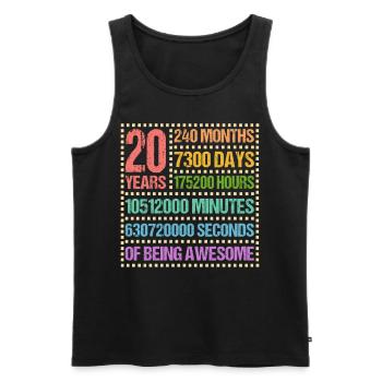 20 years twentieth birthday gift - Men's Premium Organic Tank Top - black - Front - AI Model Male 178 light (178cm)