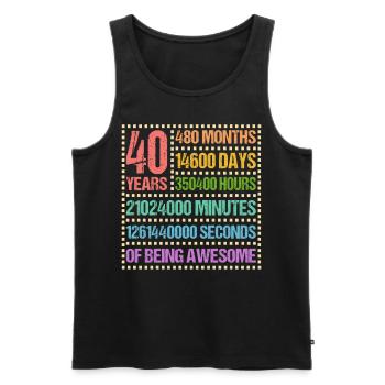 40 Jahre Vierzigster Geburtstag Geschenk - Männer Premium Bio Tank Top - Schwarz - Vorne - Michal (187cm)