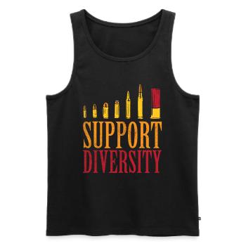 Support Diversity Bullet - Gun Lovers Funny Gun - Débardeur bio Premium Homme - noir - Devant - AI Model Male 178 light (178cm)