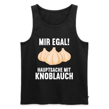 Mir egal Hauptsache mit Knoblauch Lustiges - Männer Premium Bio Tank Top - Schwarz - Vorne - AI Model Male 178 light (178cm)