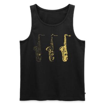 saxophone - Débardeur bio Premium Homme - noir - Devant - Michal (187cm)